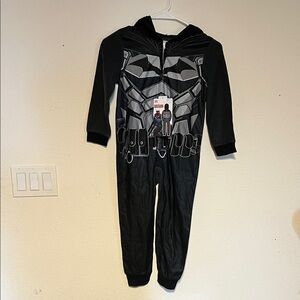 Kids Black Batman Costume/Pajama onesie